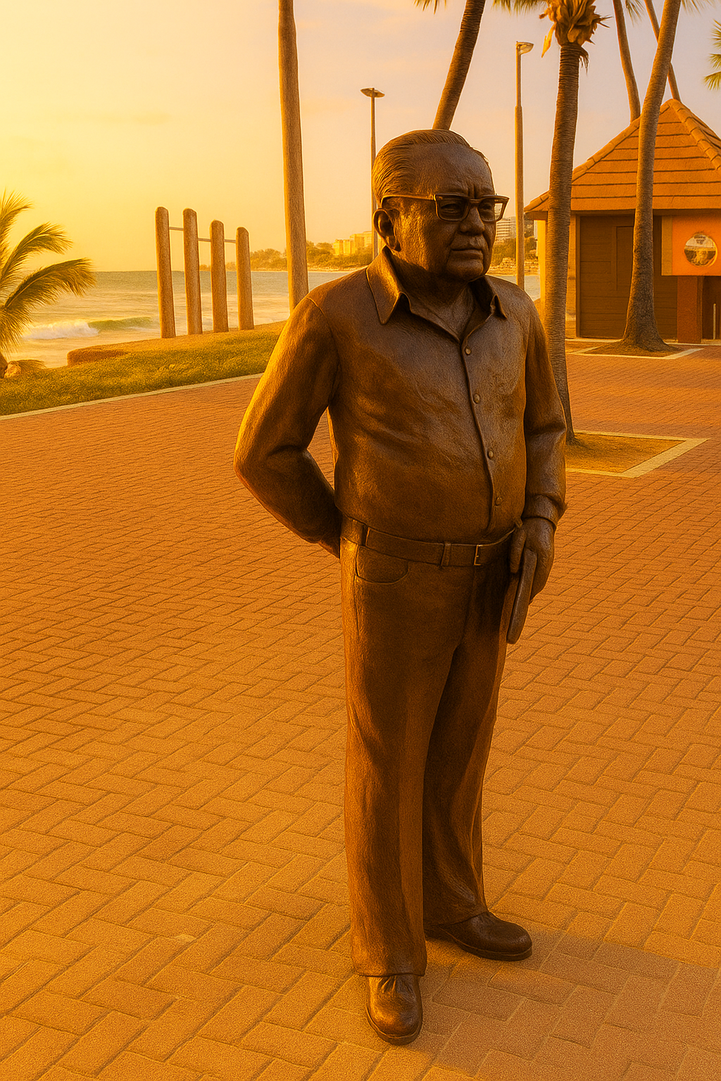 Statue af Ledo Ivo i Maceió, Nordøstbrasilien