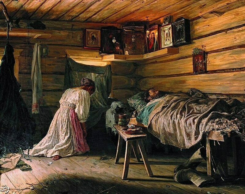 Den syge ægtemand, V. Maksimov, 1881
