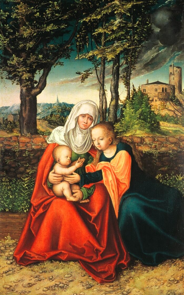 Lucas Cranach den Ældre - Jomfru Maria med Sankt Anna og Jesusbarnet