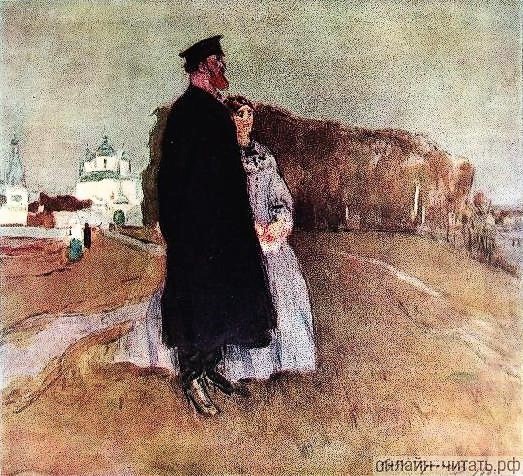 Sergej Gerasimovs illustration til Maksim Gorkijs roman Familien Artamonov