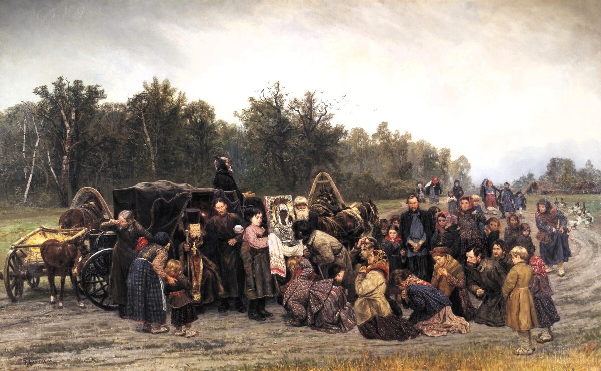Konstantin Savitskij: Møde med ikonet, 1878
