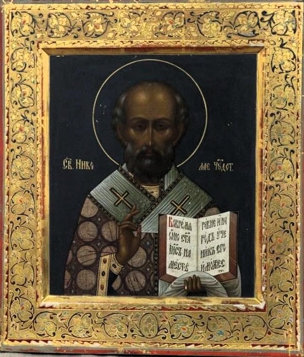 Sankt Nikolaj af Myra – ikon med evangeliebogen