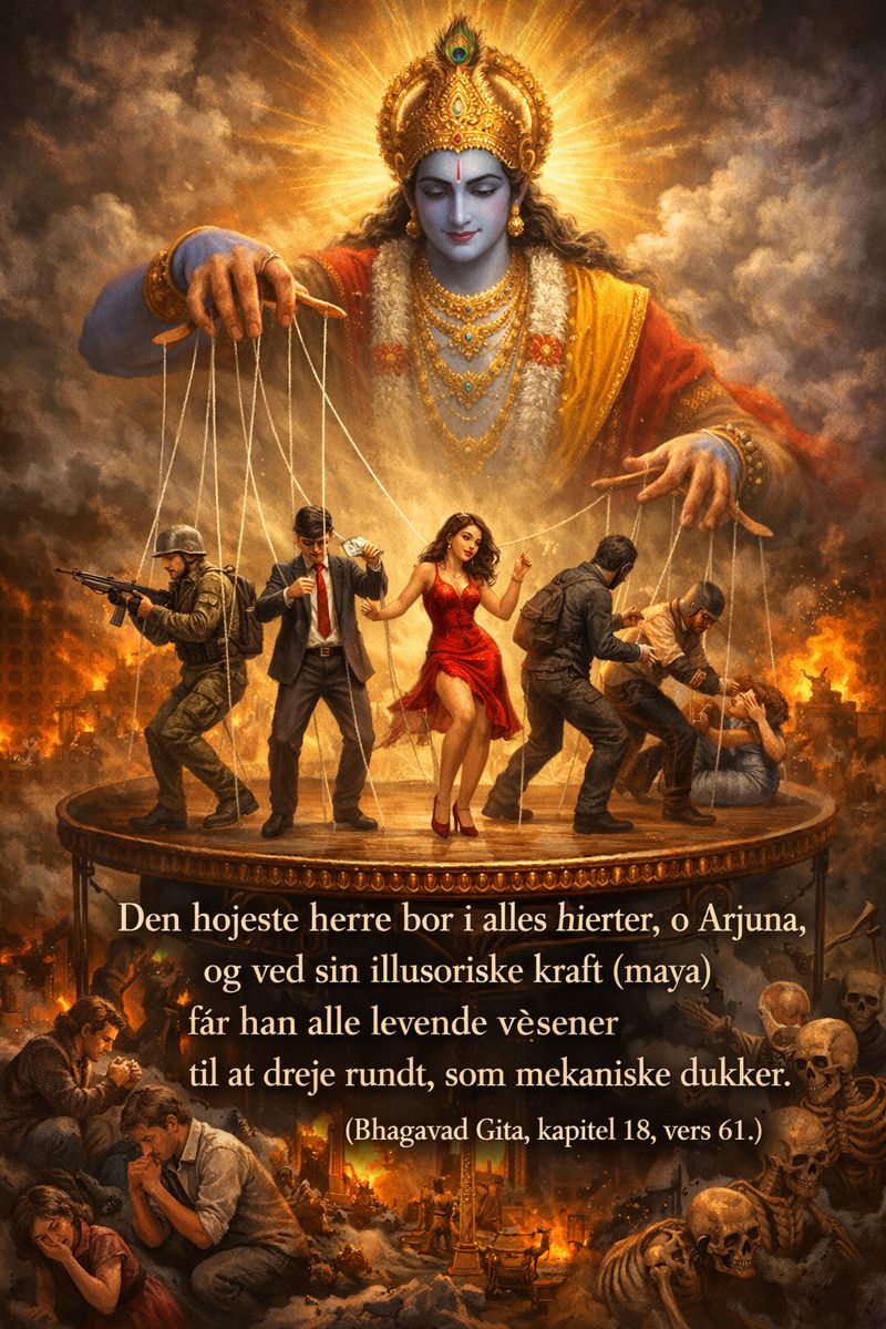 Maya og illusionen om kontrol – filosofisk illustration.